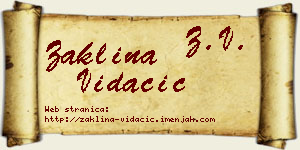 Žaklina Vidačić vizit kartica